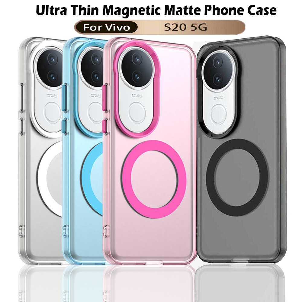 Magsafe Matte Phone Case For Vivo T4 Ultra 5G Magnetic Wireless Charging For Vivo S20 S20 Pro Shockproof Back Cover