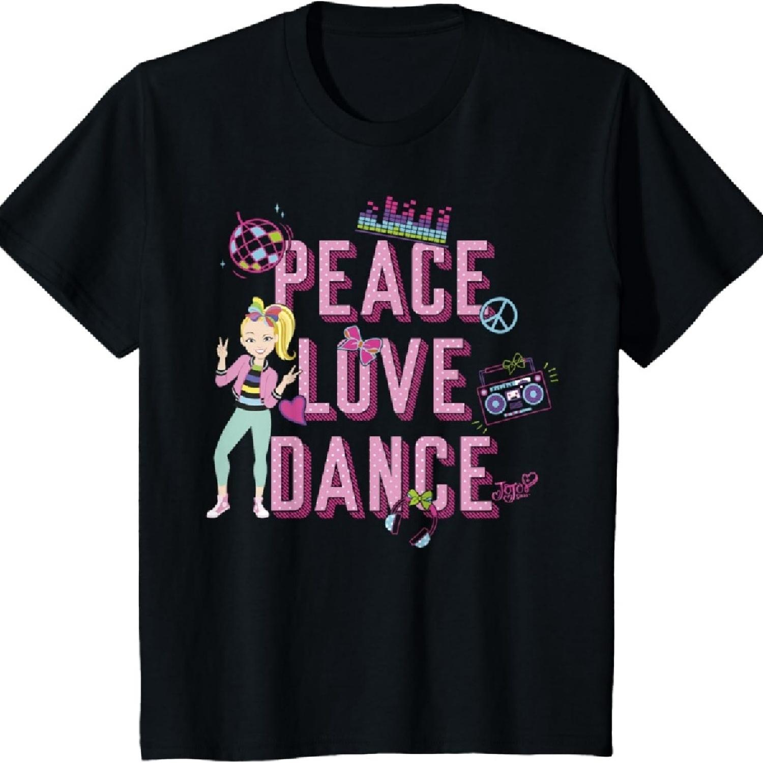

JoJo Siwa Peace Love Dance Cartoon T-Shirt XXXXXL чёрный