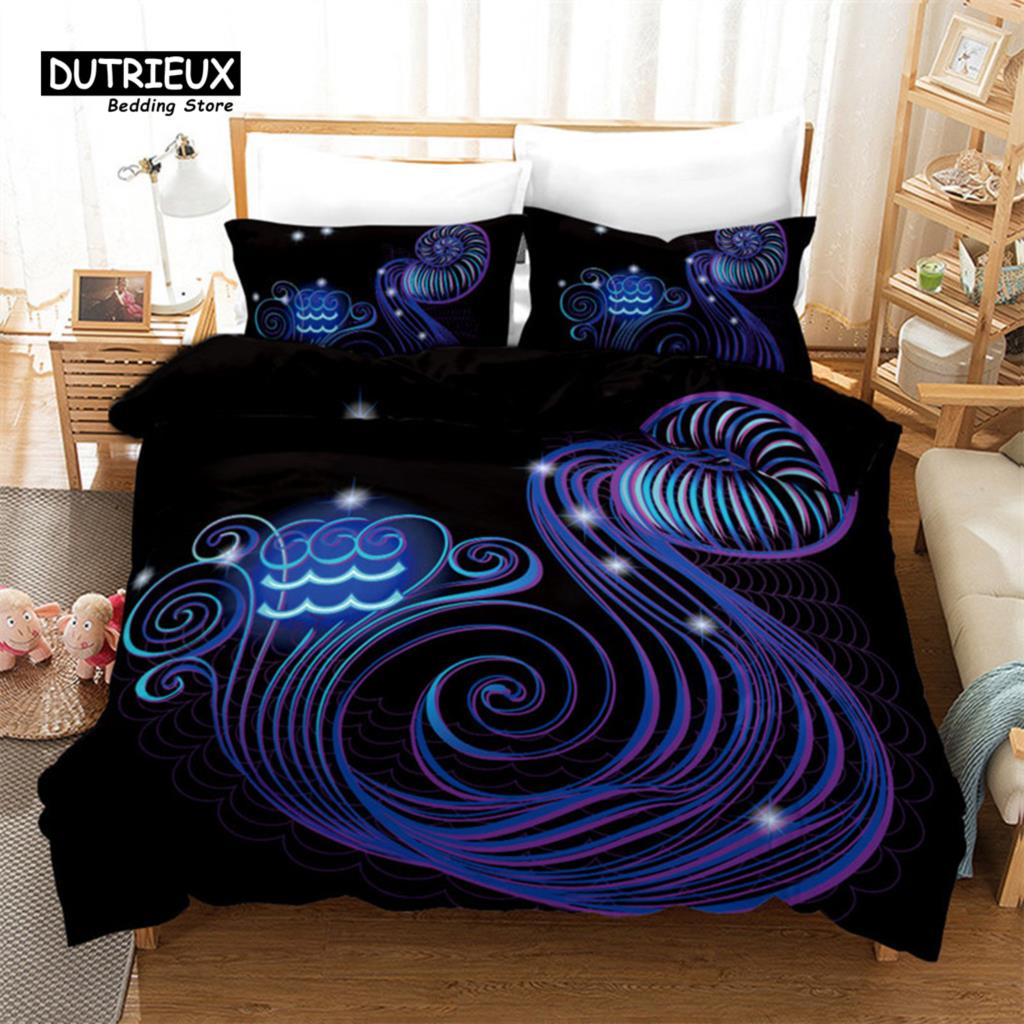 3D Aries Duvet Cover Set Twelve Constellations Bedding Set For Teens Kids Dorm Decor Microfiber Exotic Abstract Art Quilt Cover