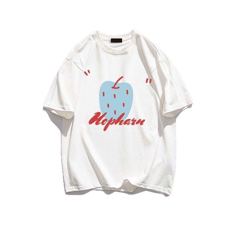 2025 Plus Size Women's Pure Cotton Short Sleeve Top - American Style