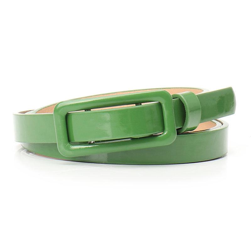 No Perforated Patent Leather Buckle Women'S Belt Jeans Dress Decorative Belt Candy-Colored Small Belt