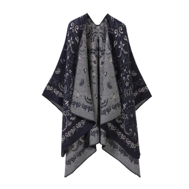 Elegant Vintage Shawl Cape Double-sided Tassel Split Travel Warmth