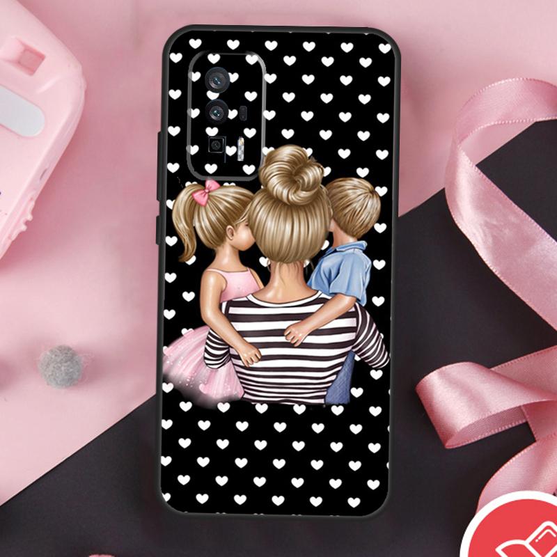 Beautiful Mother Daughter Son Case For Xiaomi 13 14 Ultra 11T 12T 13T Pro 12 Lite POCO X6 Pro F5 M6 X5 X3 F3 M5s F6 Cover