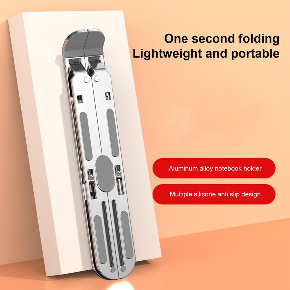 Aluminum Alloy Laptop Holder Portable Foldable Laptop Holder 10-level Height Adjustment Universal Hollow Heat for Desktop
