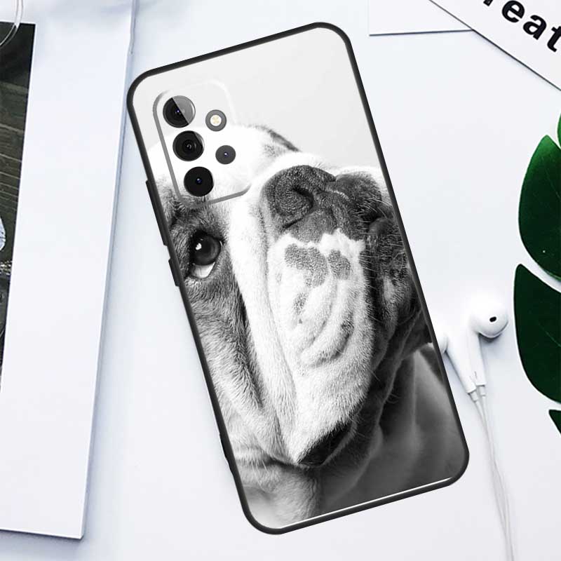 British English Bulldog For Samsung Galaxy A52 A22 A32 A54 A34 A14 A55 A35 A15 A53 A33 A13 A05 A06 A16 Phone Case