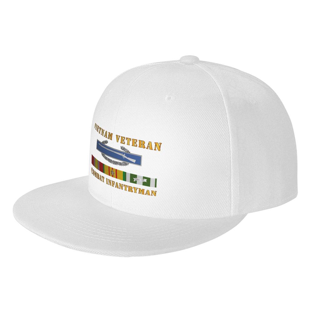 Fashion Army Vietnam Veteran Cbt InfantryUnisex w CIB VN SVC Flat Brim Sun Hat People With Big Heads Cap FeUnisex