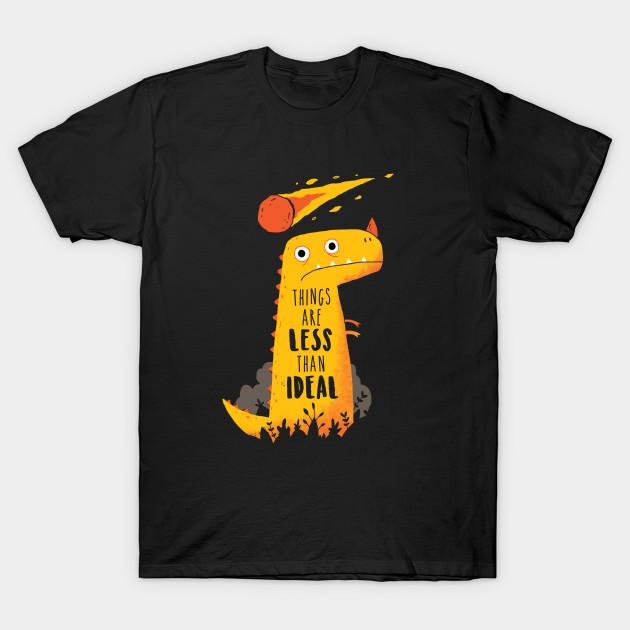 

Men Black Print T-shirt Dinosaur: Less Than Ideal No-Cut Transfer Paper Print Cotton Tshirt 4XL