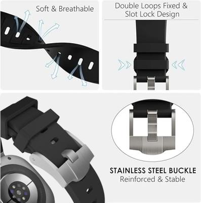 Luxury Silicone Strap for Samsung Galaxy Watch 8 Classic 46mm Rubber Men Bracelet For Samsung Watch 8 40mm 44mm Curved End Band