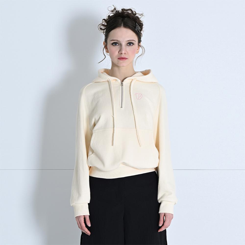 Make A Toast Half Zip Raglan Hoodie Top Light Yellow Mbdsto005Ly Light Yellow/Ff