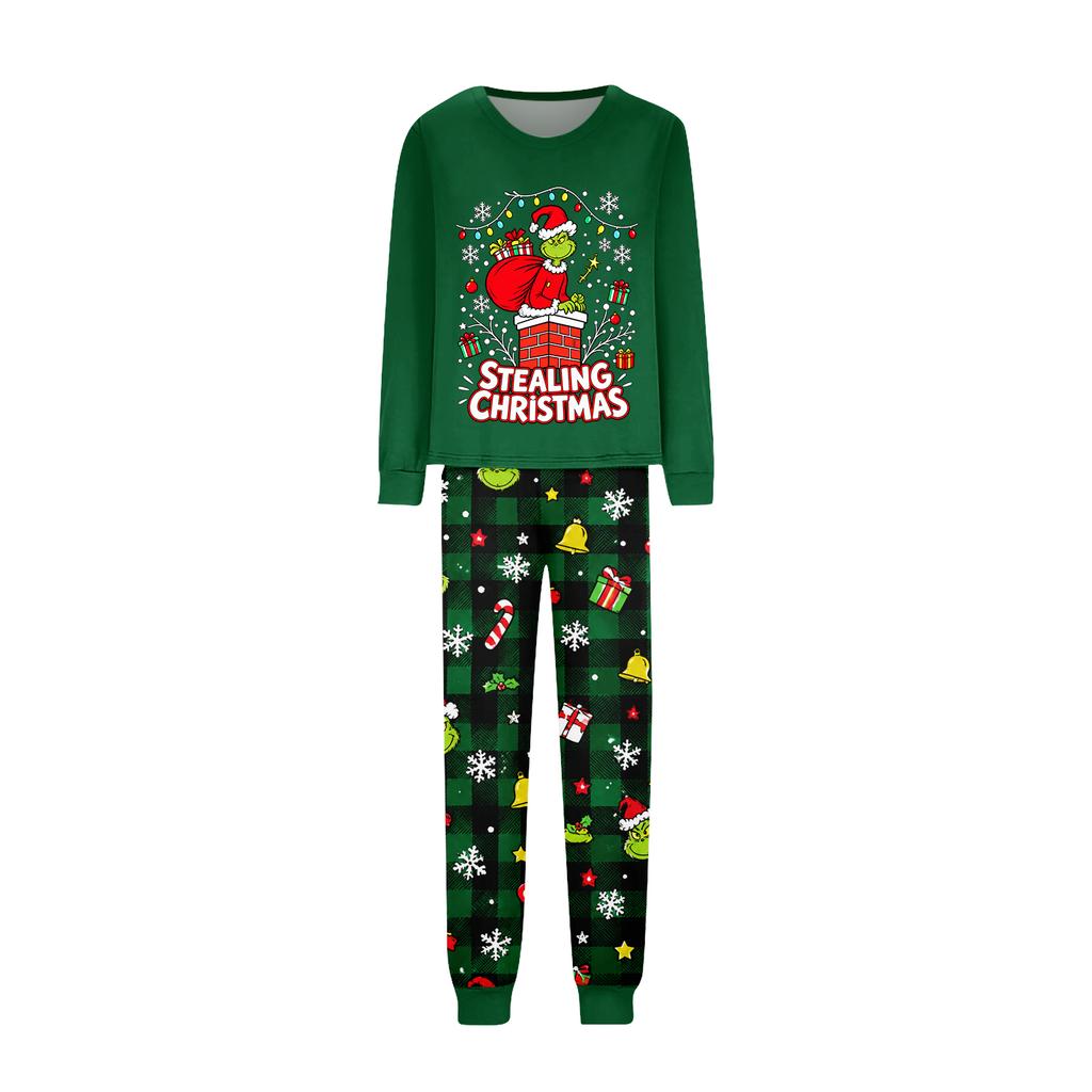 Parent-Child Matching Christmas Print Loungewear Set, Family Holiday Home Outfit for Christmas
