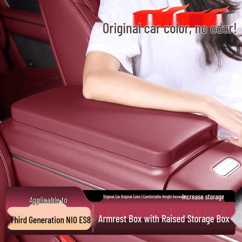 Compatible with 26 Nio ES8 Models: Armrest Box Heightening Pad, Storage Box, Center Console Protection Pad, Interior Accessories.