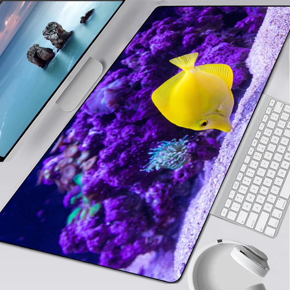 

tropical fish ocean whale majestic Mouse Pad Rubber Mat Laptop Xxl Mousepad Notebook Gamer Computer Table Gaming Accessories 600x300x2mm
