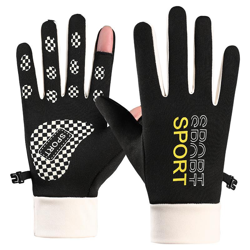 

Для мужчин и женщин Зимний флис Спорт на открытом воздухе Велоспорт Вождение Без пальцев Сенсорный экран Водонепроницаемый Противоскользящий и Ветрозащитный average size