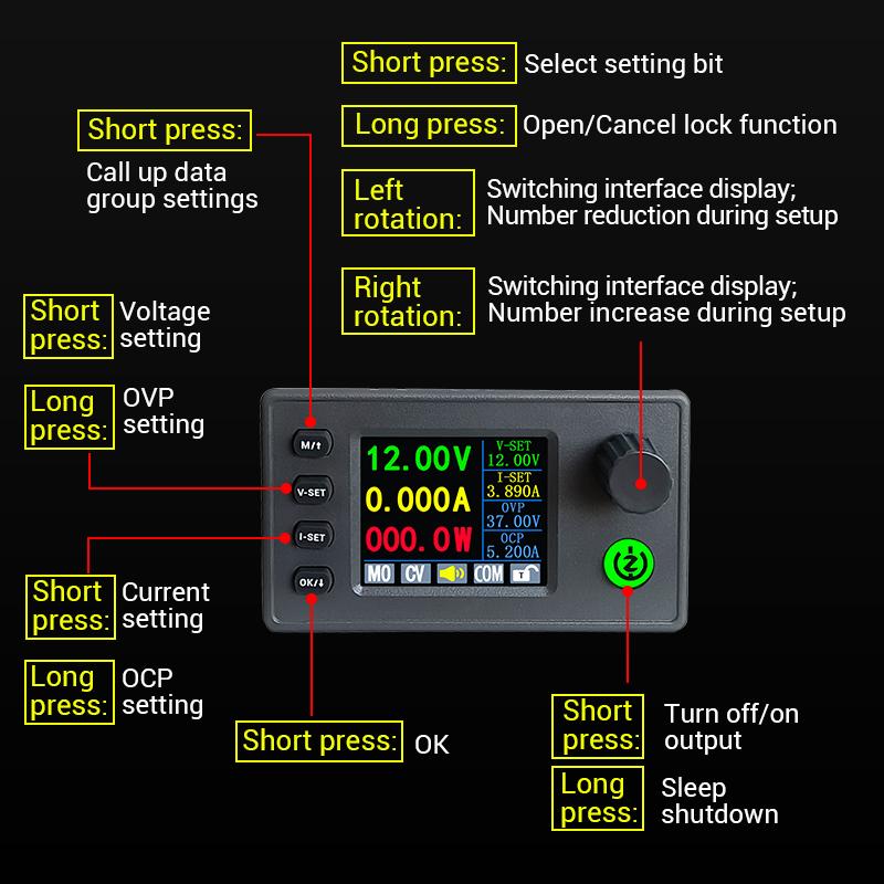 SK150C 150W 8A CNC Buck-Boost DC Power Supply Adjustable Regulated Laboratory Converter 7-36V To 0.5-40V BT TTL Set App PC