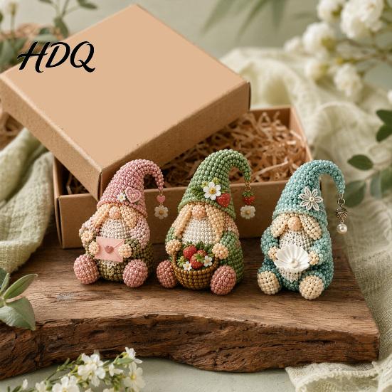 Bead Crafting Set Gnome Craft Kit Tiny Beaded DIY Cute Kit Art for Adults Teens Unique Home Decor Handmade Gift Creative Decoration