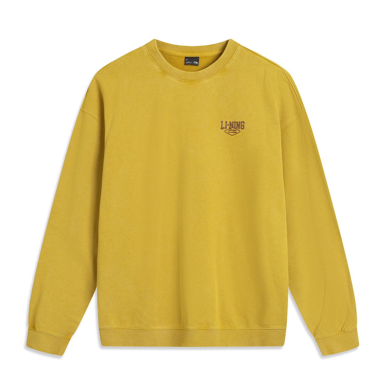 

Li Ning Серия спортивного образа жизни Повседневный Удобный Ретро Принт с буквами Простой Универсальный Свитшот свободного кроя с круглым вырезом Унисекс свитшот AWDVC11-2 M