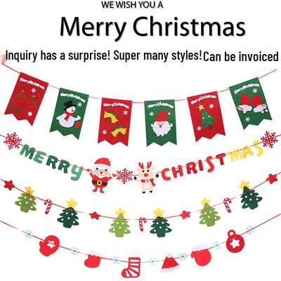 Creative Christmas Bunting Flags for Decoration – Ideal for Stores, Offices, Hotels & Shopping Malls