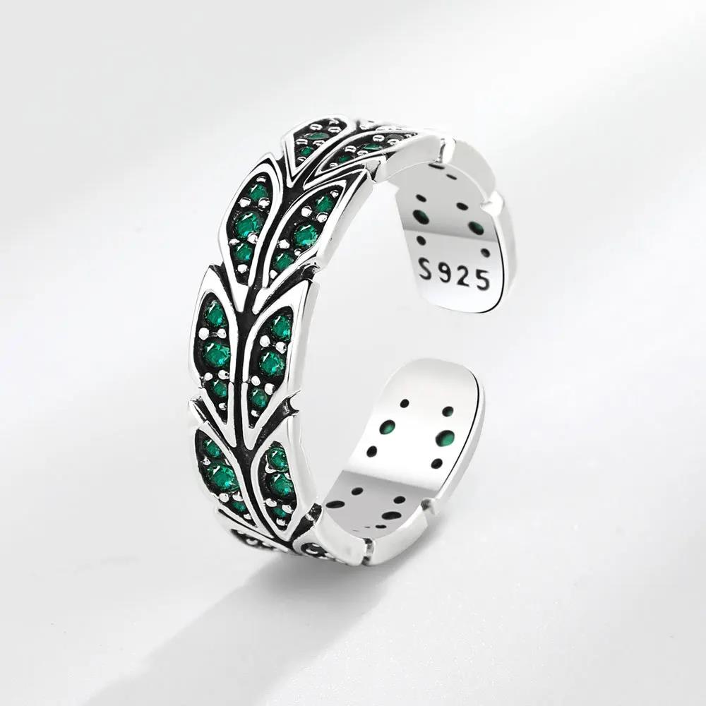 Rainbow CZ Finger Rings for Women Stackable Slim Wedding Engagement Band Antique Silver Color Fine Jewelry 2022 Trendy