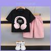 Stylish Boys Summer Short Sleeve T-shirt And Shorts Set For Kids 3 To 8 Years