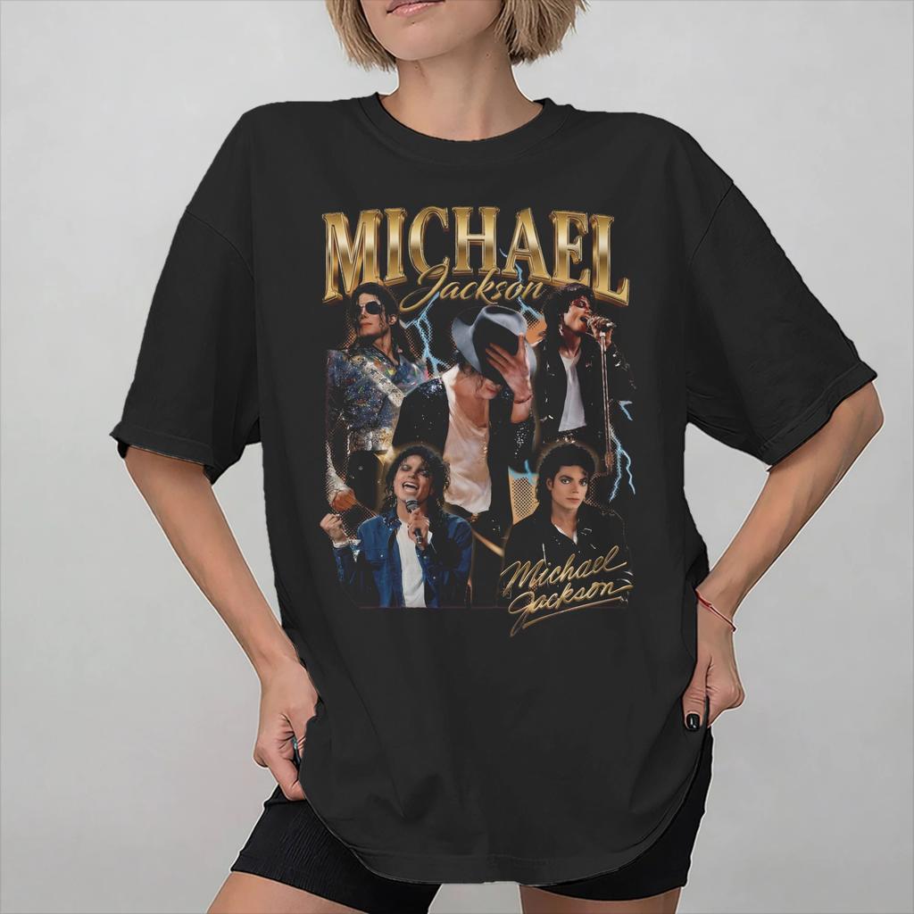 Unisexs Womens King of Pop Michaeles Jacksones MJ T Shirt 100 Cotton Printed Tee Shirts Clothing Outfits