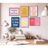6Pcs Pink Blue Mental Health Wall Art Boho Therapy Office Wall Decor Motivational Psychology Painting Pirational Positive Quotes Poster Prints for