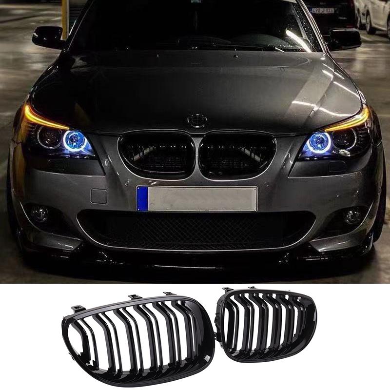BBJM7 E60 E61 Glossy Black Front Grille For BMW 5 Series E60 E61 M5 520I 535I 550I 2003-2010 Sedan Car Front Kidney Grille Grill