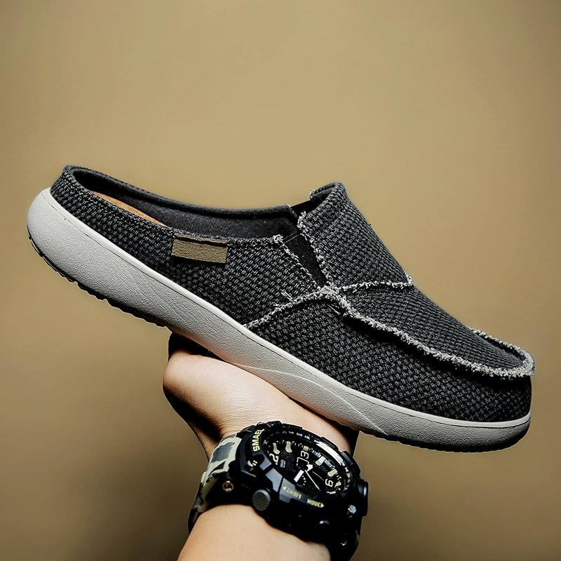 Summer Large Size Lazy Shoes Lightweight Men's Casual Baotou Half Slippers Pedal Men's Shoes Wear-resistant Driving Shoes