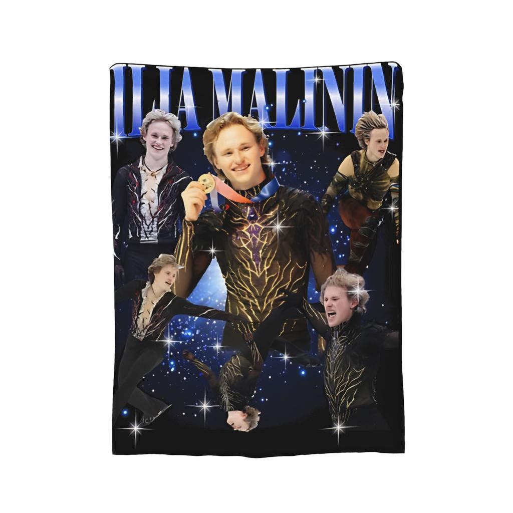 Quad Jump Ice Skating Ilia Malinin Accessories Blanket Warm Cozy Fluffy Throw Blankets for Bed 50x60 Inch Multi-size Bedspread