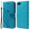 Wallet Case for iPhone SE (2022) - Leather/PU, Blue, With Lanyard