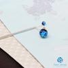 Sea drop kanzashi glass 14mm and 6mm silver perfect for and other Japanese (hairpin), glow-in-the-dark beads, blue, beads, glow-in-the-dark color,