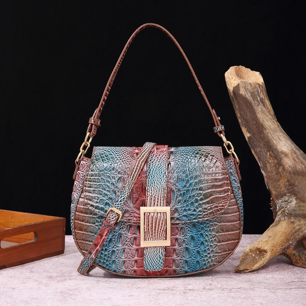 New Fashionable Alligator Pattern Shoulder Bag High-quality Retro Handbag All Match Women's Armpit Swagger Bags