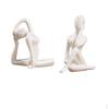 2 Stück Keramik Yoga Figur Ornament Statue Skulptur Garten Schreibtisch Dekoration