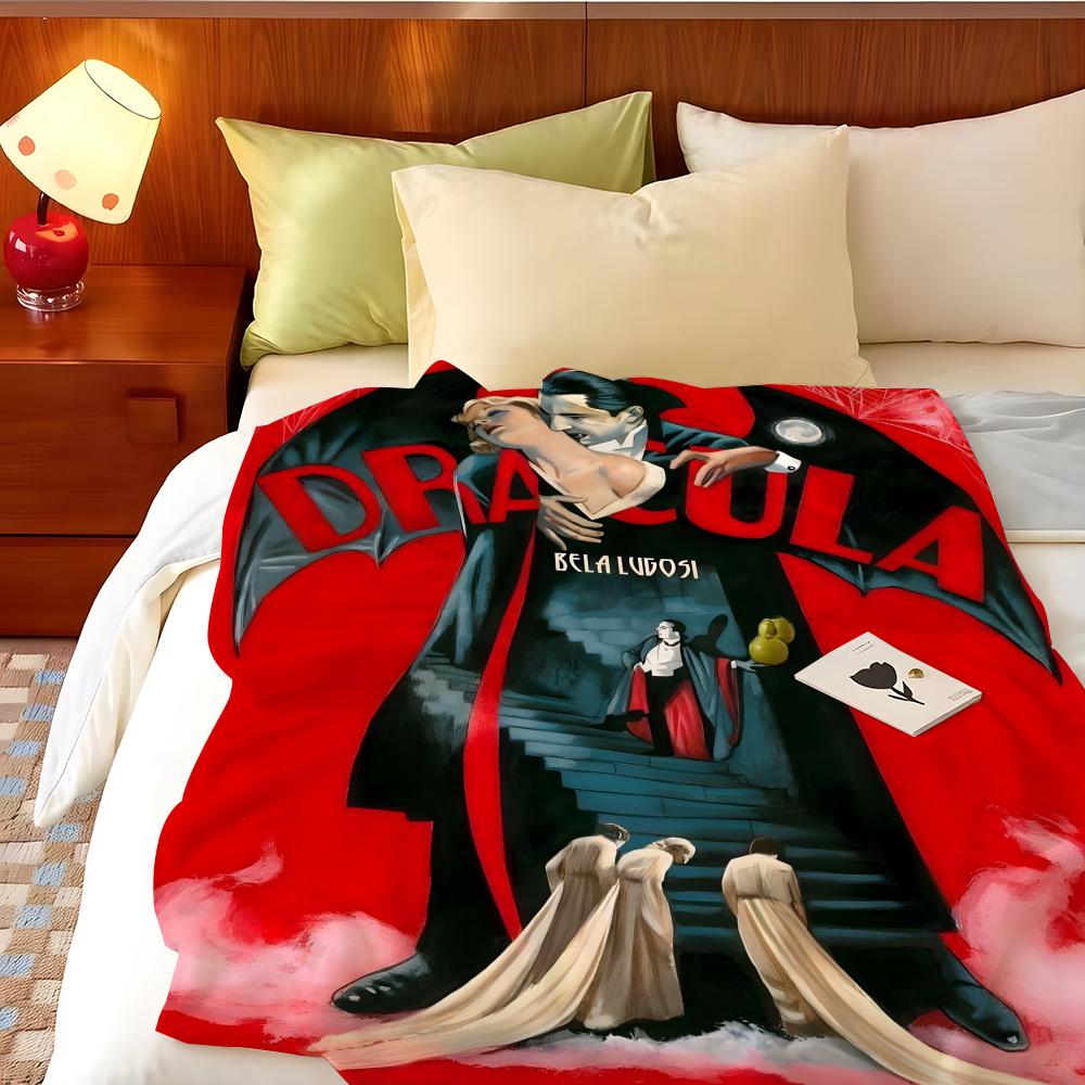 Movie D-Dracula Throw Flannel Throw Blanket, Lightweight Cozy, Durable Washable Cute Cool