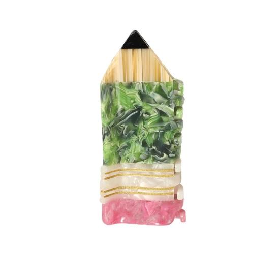 

Hair Clip Pencil Shape Acetic Acid Back Head Hair Claw Anti-slip Teeth Lightweight Colorfast Large Shark Hair 2