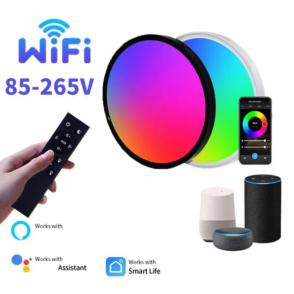 RGB Color Changing Smart LED Ceiling Light RGB Circular Ambient Lamp  Smart Home System