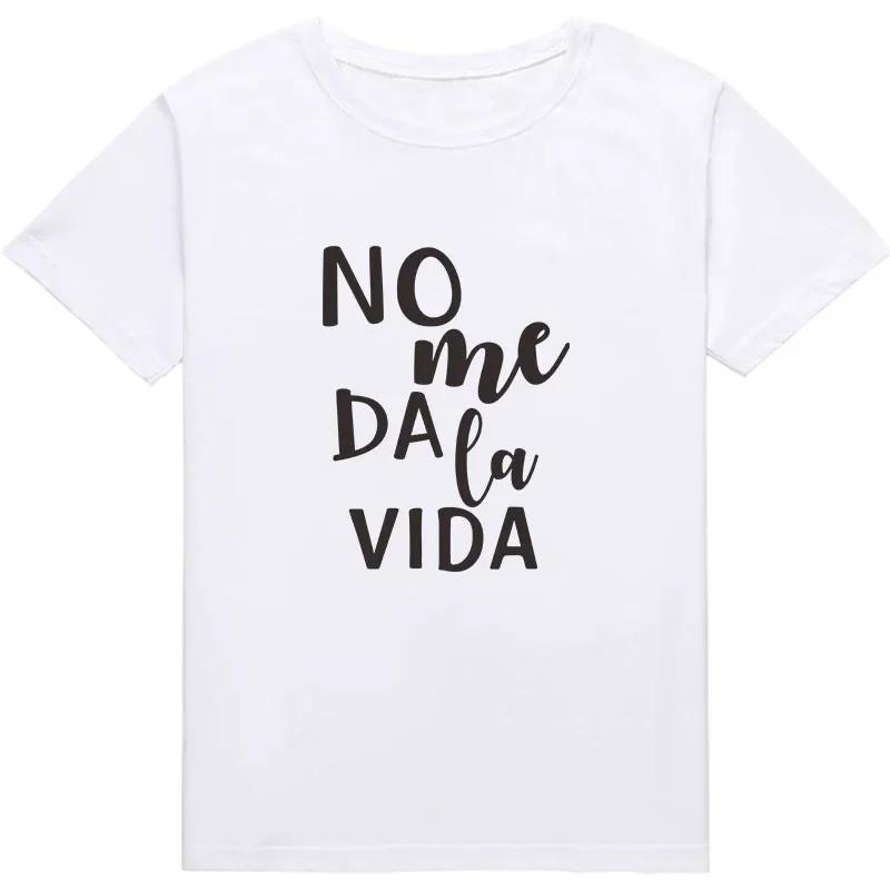 Letter It Doesn't Give Me Life Print Ladies T-shirt Casual Basics Ocollar White Shirt Short Sleeve Ladies T-shirt Drop Ship