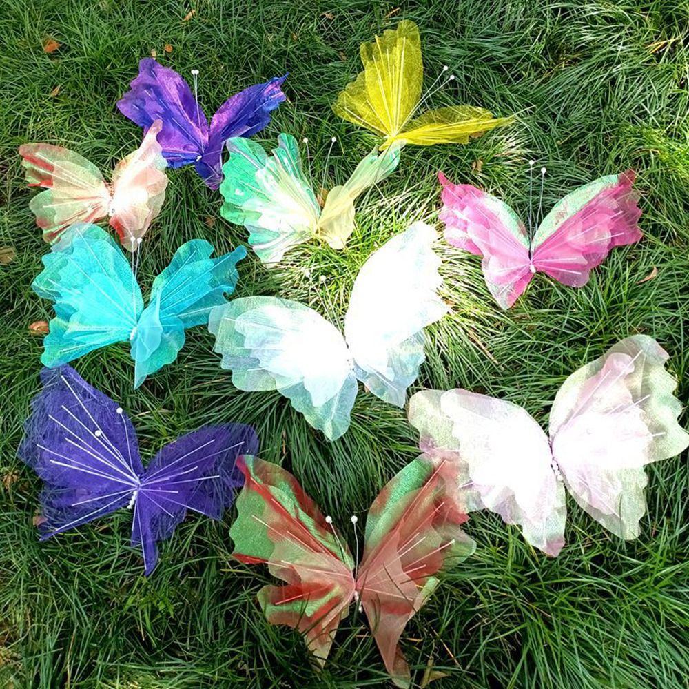 50cm Big 3D Butterfly Hollow Design Real Yarn Mesh Wedding Decoration Artificial Material Large Size Simulation Butterfly