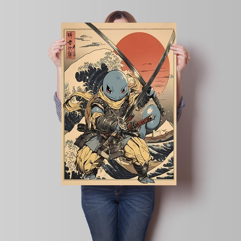 Japanese Classic Anime Pokemon Pikachu Retro Canvas Poster Prints Cartoon Picture Home Children's Room Decoration Holiday Gift