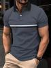 Summer men's short-sleeved POLO shirt Fashion casual comfortable breathable striped design sports men's short-sleeved Polo shirt