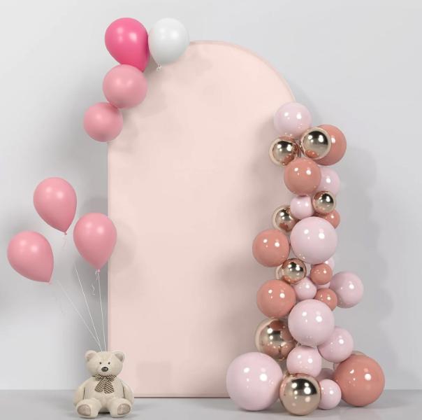 Material Cover For Balloon Arch Frame Metal Stand For Photos 1X2M Pink
