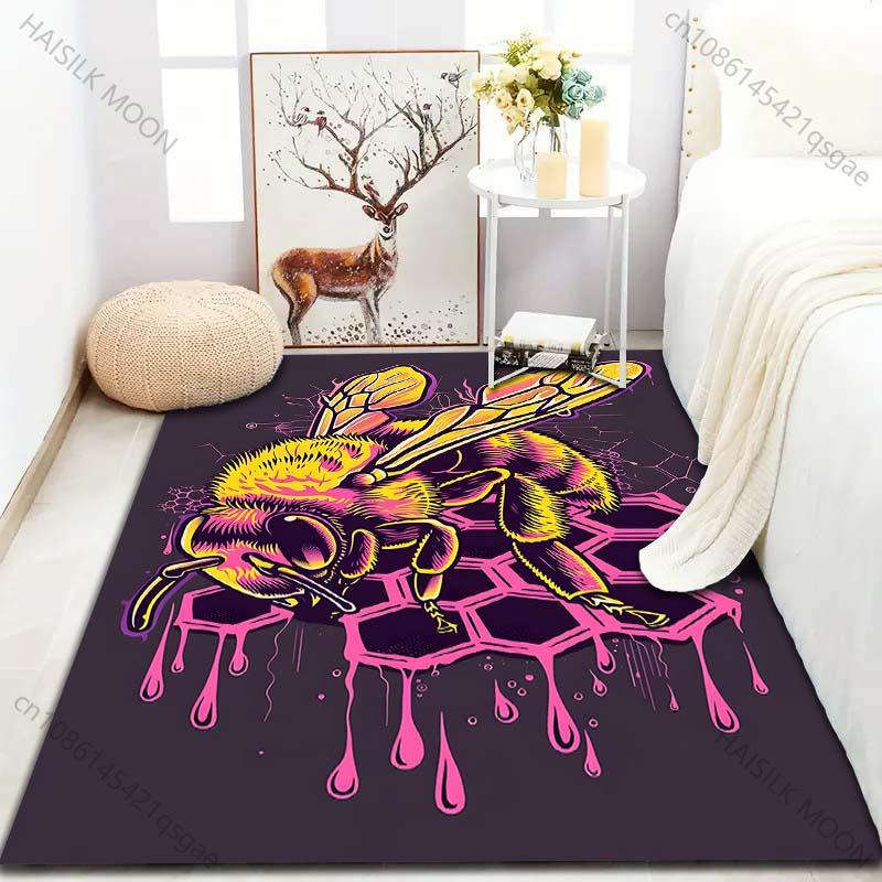 Bees and Hives Personalization Print Carpet for Living Room Bedroom Bedside Sofa Table Floor Mat Home Area Rug Decor Large Size