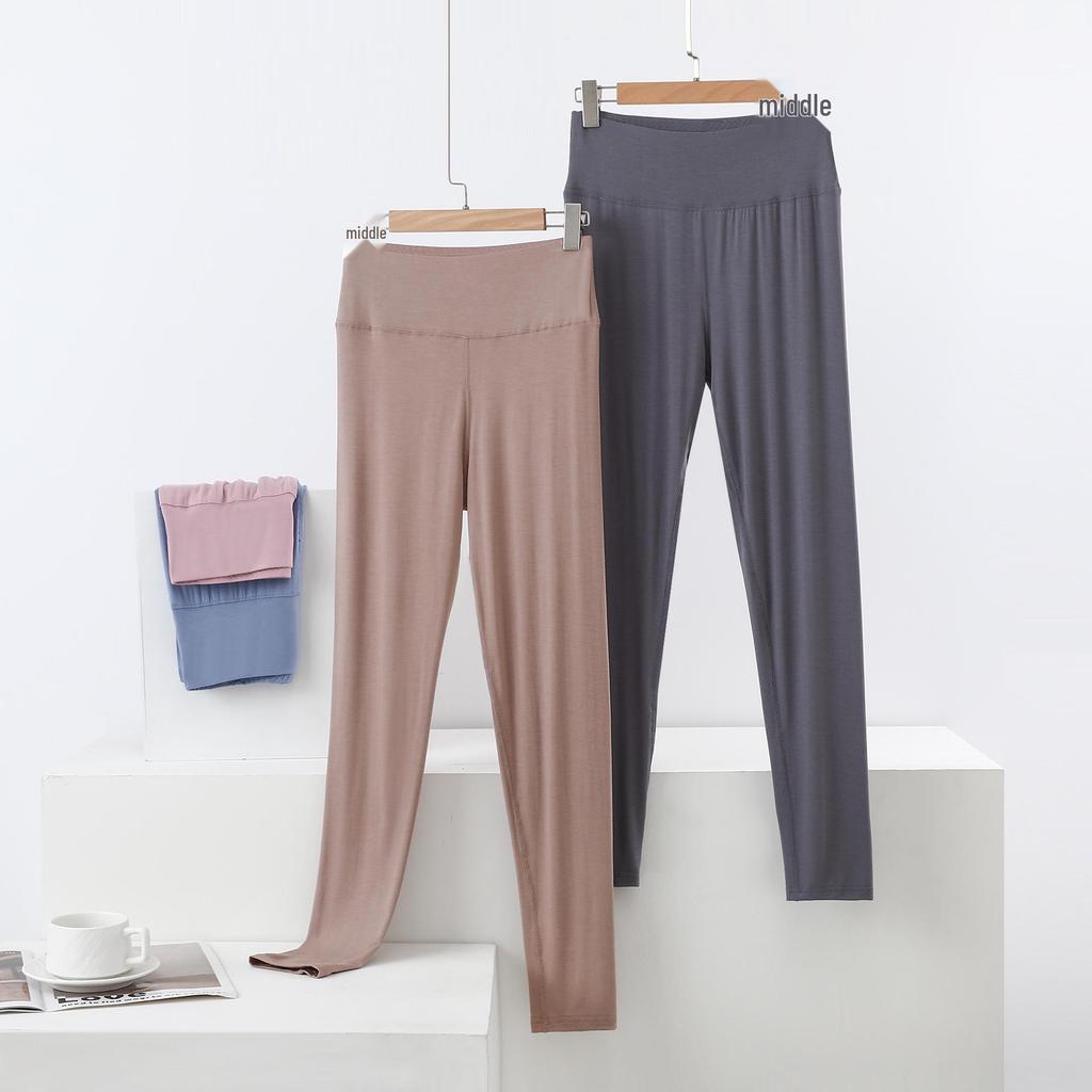 Women's High-Waisted Modal Leggings - Slimming, Skin-friendly, Plus Size, Form-fitting Pants for Spring and Autumn.