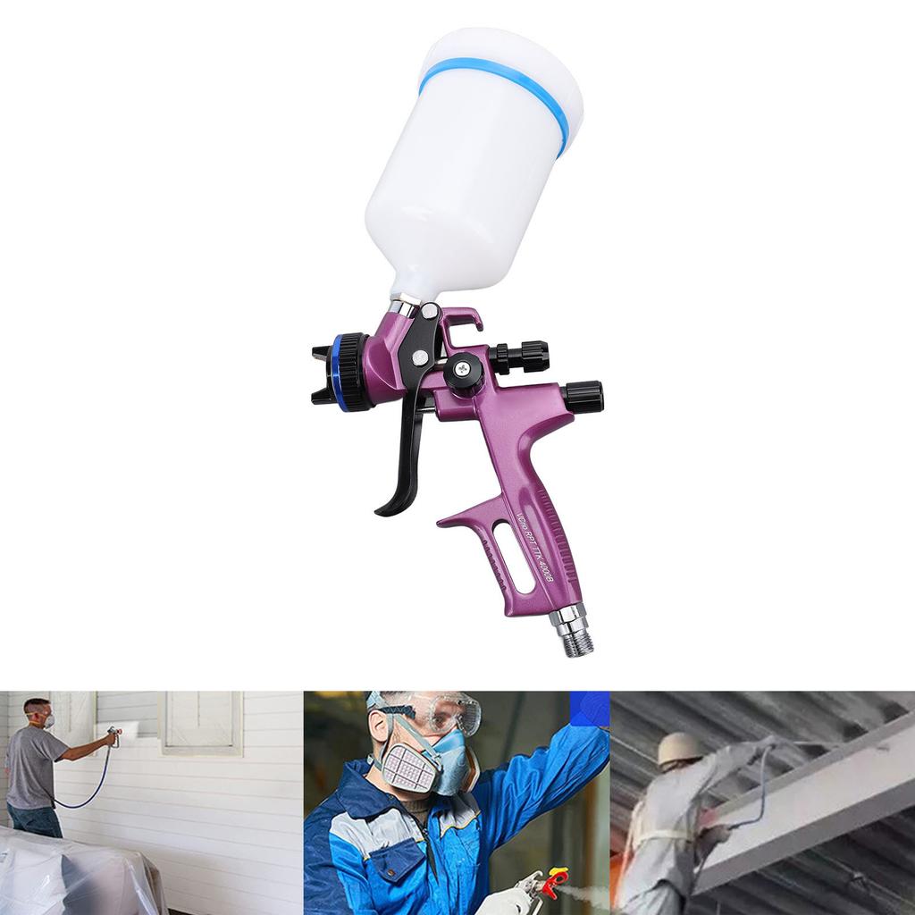 HVLP Spray Gun Kit with 1.3mm Tip 600ml Cup Professional Paint Sprayer 4000B for Furniture Wall Art Projects Painting