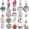 New Copper Christmas Santa Claus Deer Apple Snowman Charm Bead Fit Original Pendant Bracelet Diy Jewelry For Women