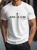 Jesus Ist König T-Shirt Oberteile Hemd Christlich Lustig Herren T-Shirts Minimalistisch Christliche Grafik Y2k Zu