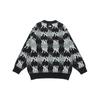 New MLB Old Flower Cashmere Sweaters Unisex Black 3AKCY0224-50BKS