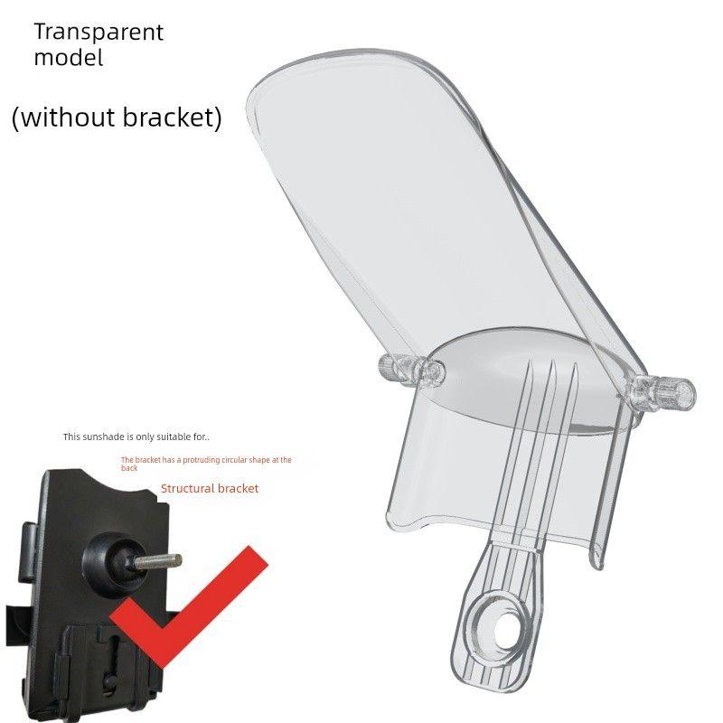 Car Mount Phone Holder with Anti-Glare and Rainproof Cover for Motorcycle and Electric Vehicle Navigation, Universal Sunshade and Light Blocker Transparent(Type B - Without Bracket)