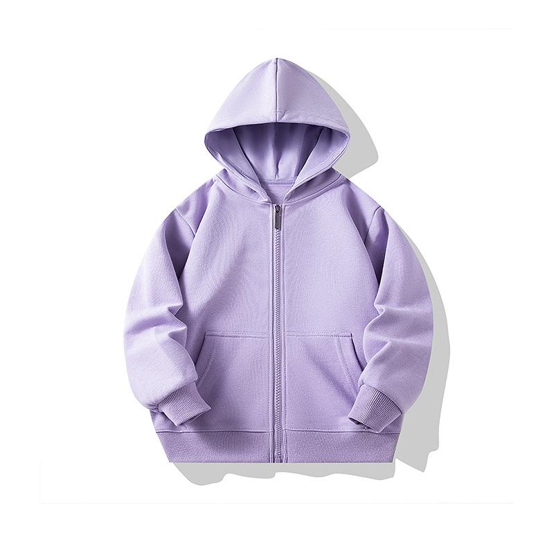 Children's 350g Zipper Patch Pocket Sweatshirt for Spring/Autumn with Logo Print and Embroidery