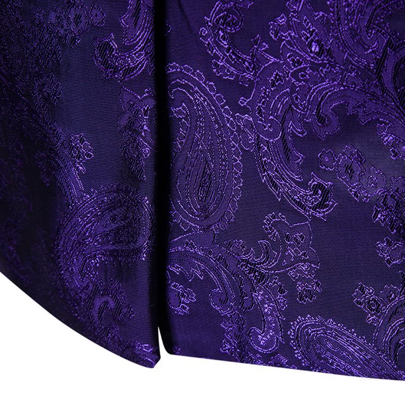 Men's Plus Size Court Style Dark Pattern Single Button Slim Fit Jacket