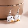 Cute Resin 3D Cow Earrings for Women Girls Cartoon Animal Dangle Earrings Party Holiday Jewelry Gift